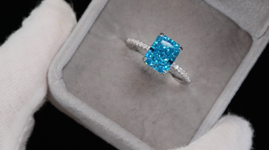 Womens Blue Lab Diamond Ring