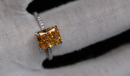 Yellow Crushed Diamond Ring