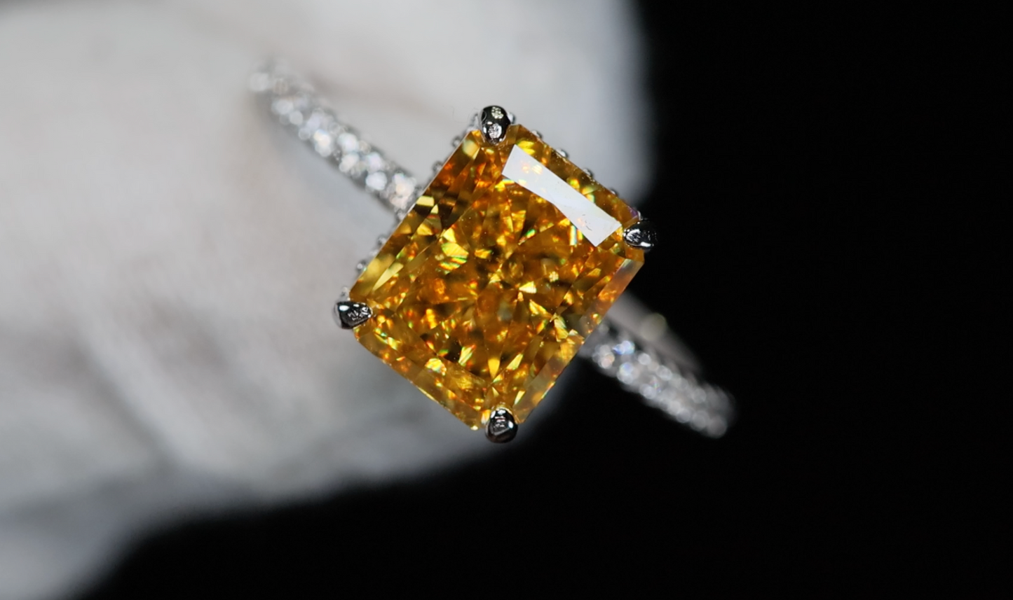 Yellow 9A Grade Diamond Ring