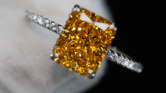 Yellow 9A Grade Diamond Ring