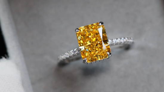 Womens Yellow Lab Grown Diamond Wedding Ring