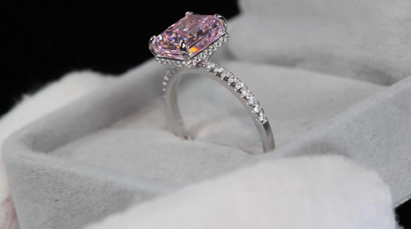 Womens Pink Diamond Wedding Ring