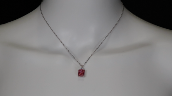 Pink lab diamond pendant