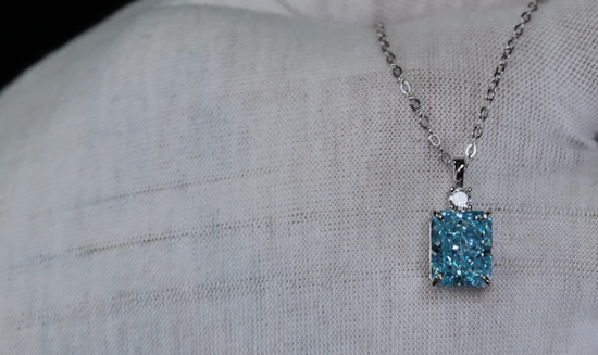 Womens Blue Lab Diamond Pendant