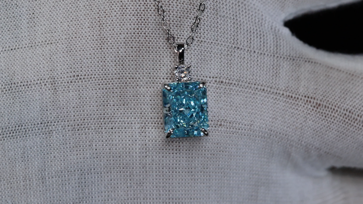 Womens Blue Diamond Pendant