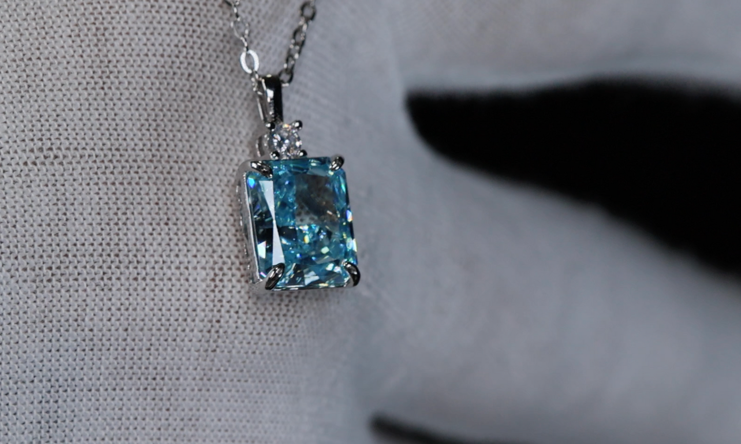 Womens Blue Diamond Pendant