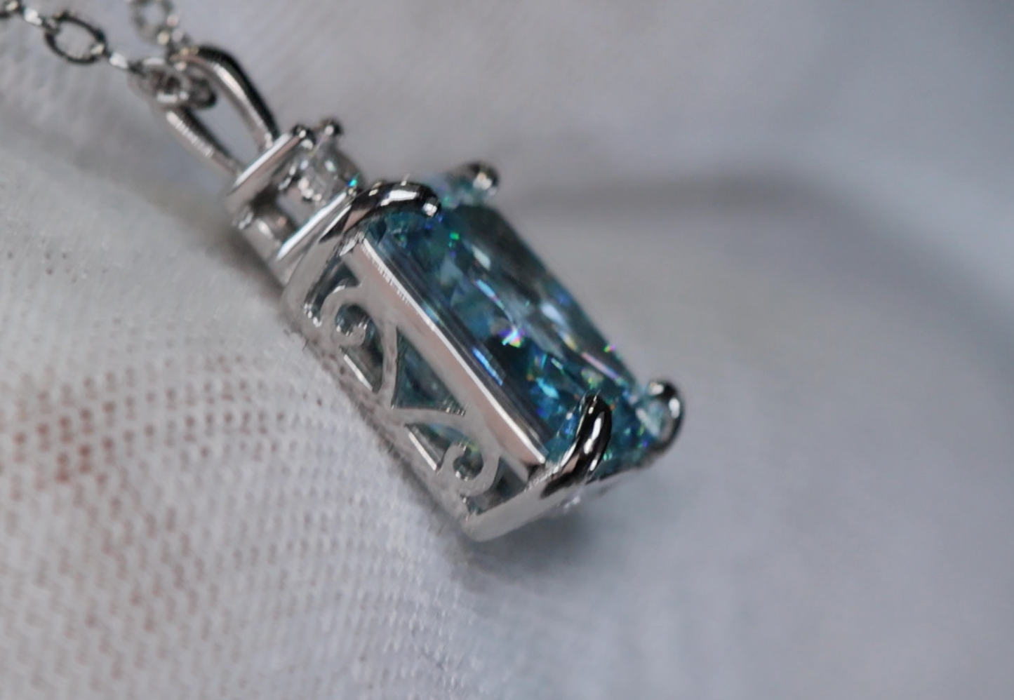 Womens Blue Diamond Pendant