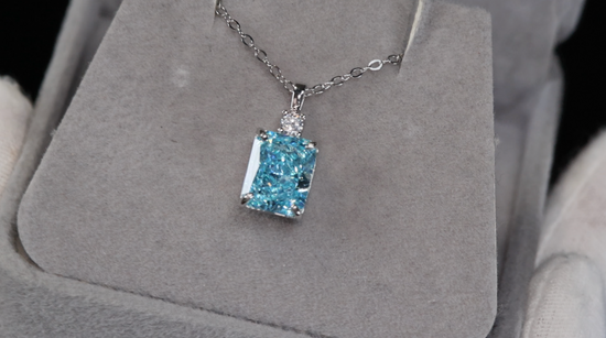 Womens Blue Diamond Pendant