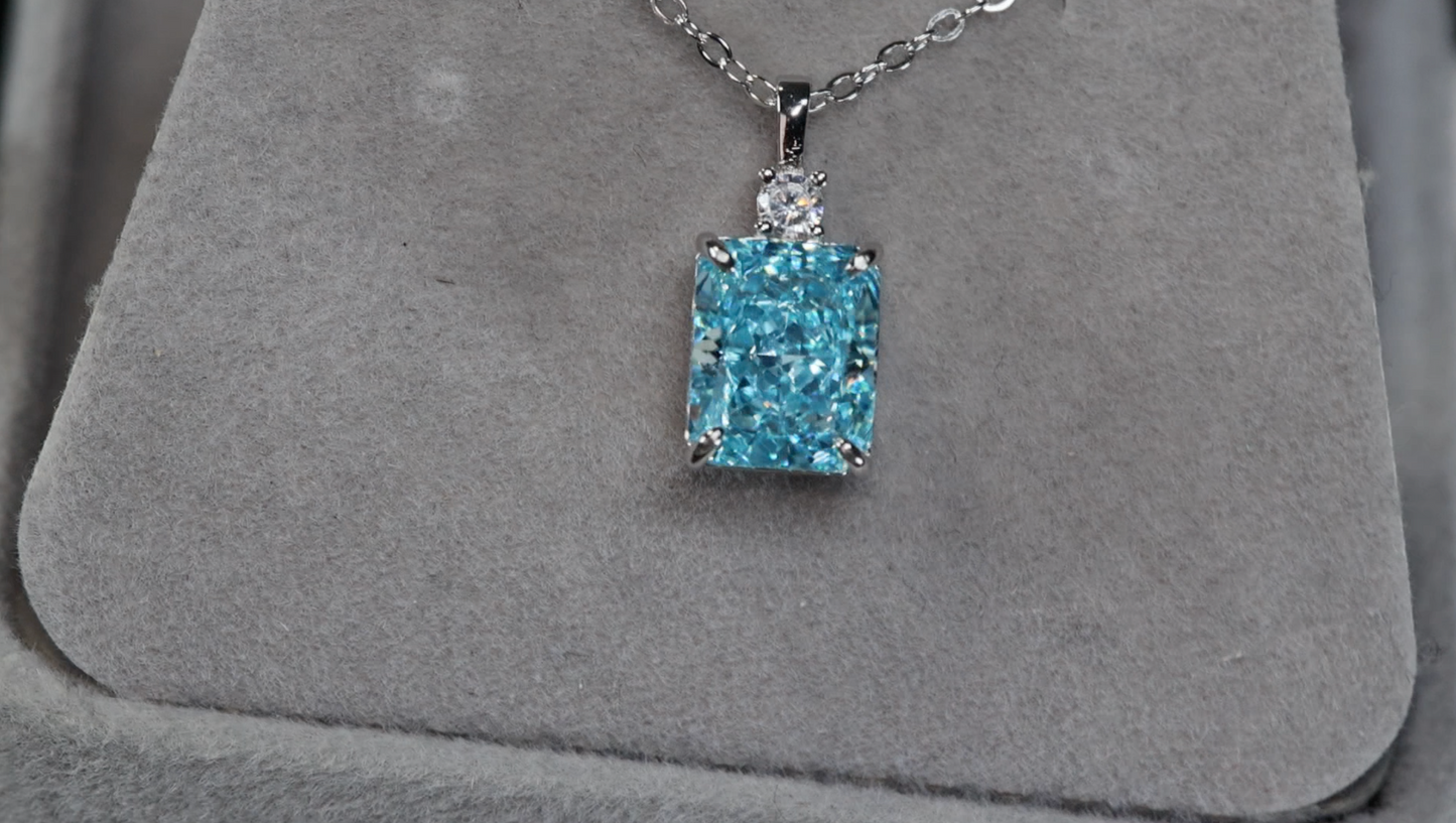 Womens Blue Diamond Pendant