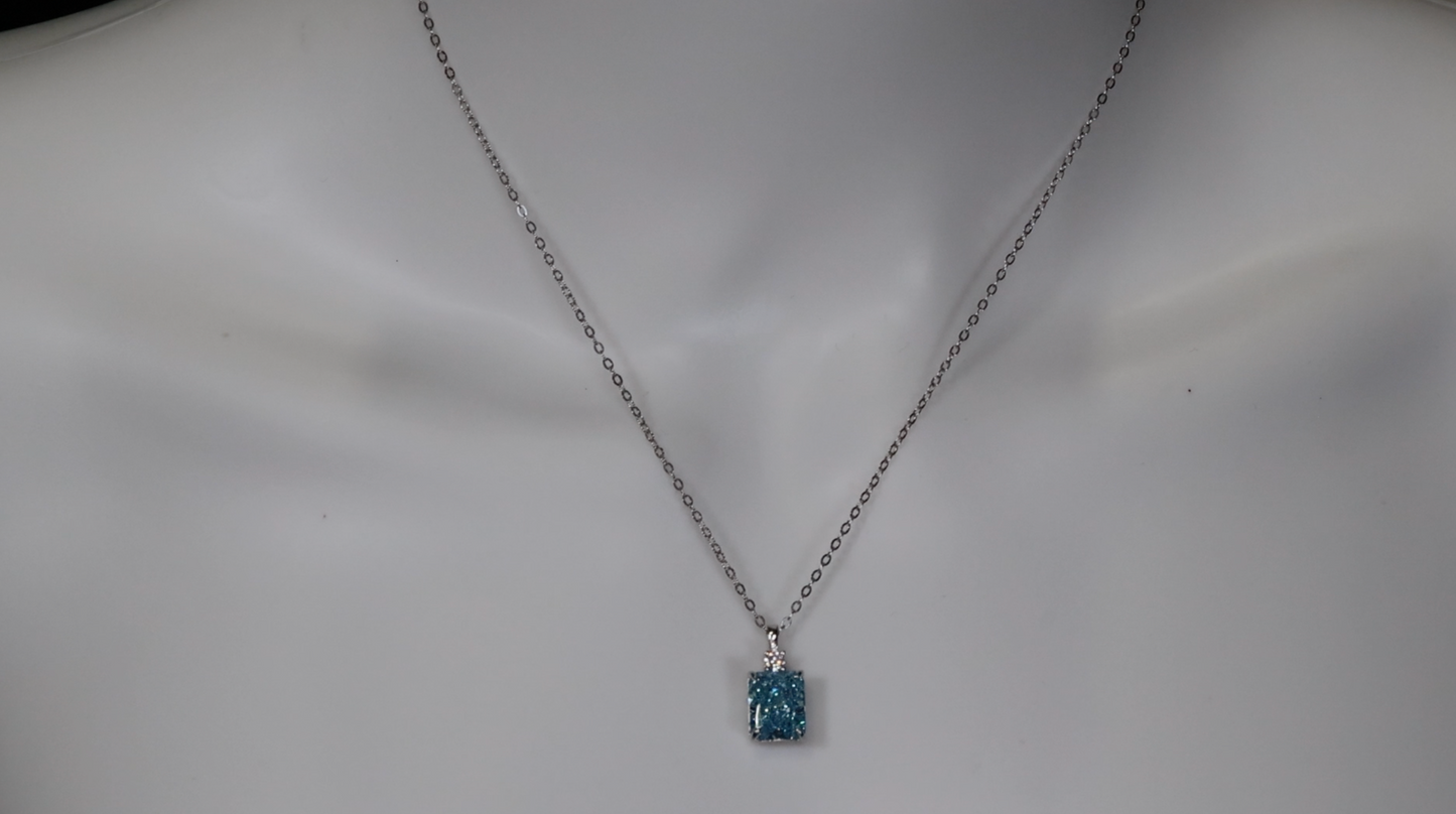 Womens Blue Lab Diamond Pendant