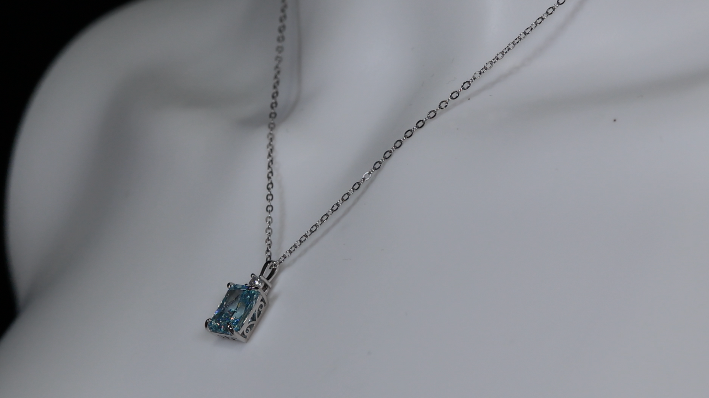 Womens Blue Diamond Pendant