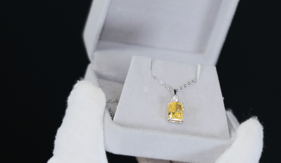 Yellow lab diamond pendant