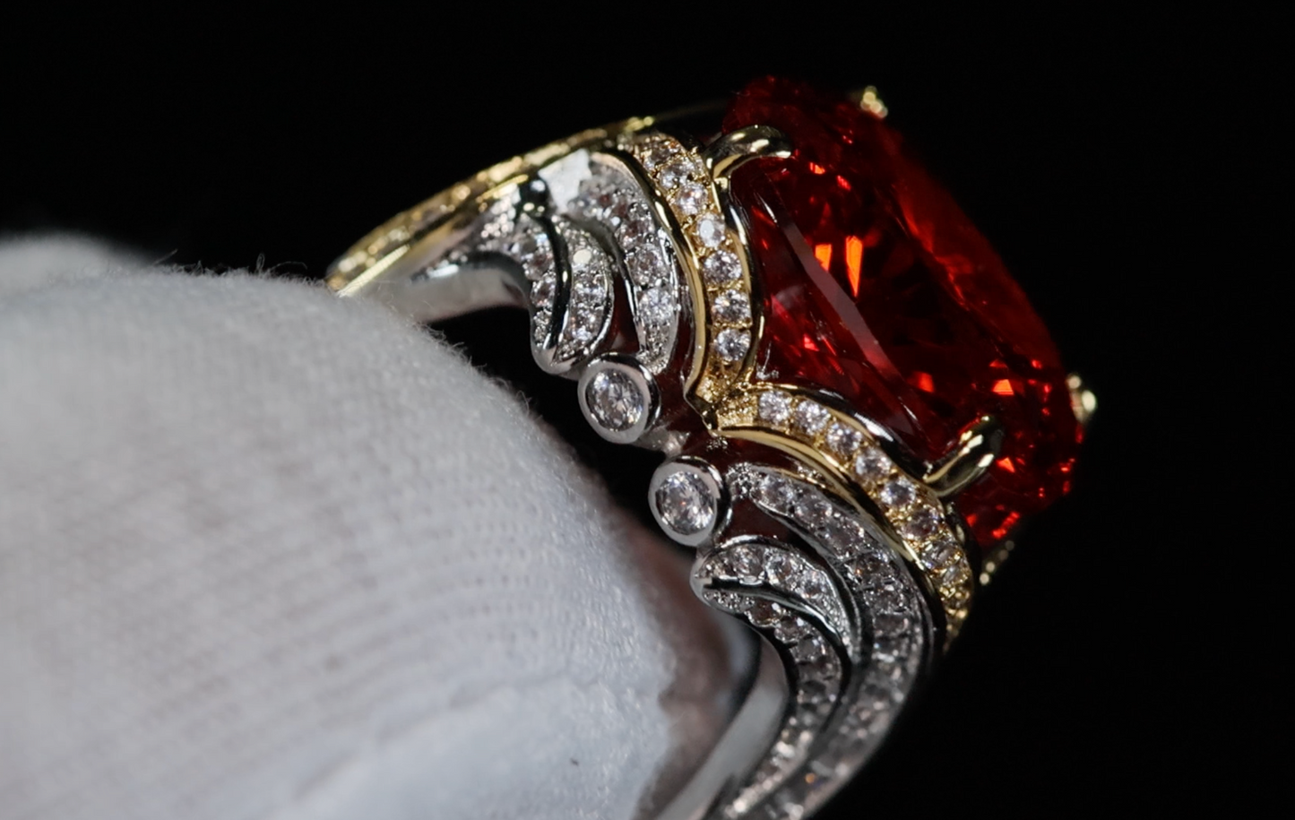 Mens Big Red Diamond Ring