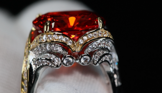 Mens Red Diamond Ring