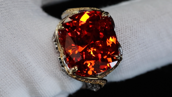 Womens Big Red Diamond Ring