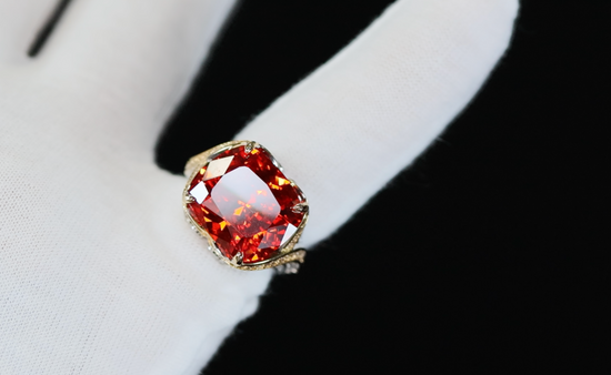 Womens Big Red Diamond Ring