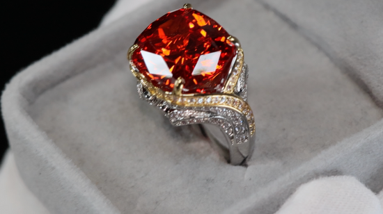 Womens Big Red Diamond Ring