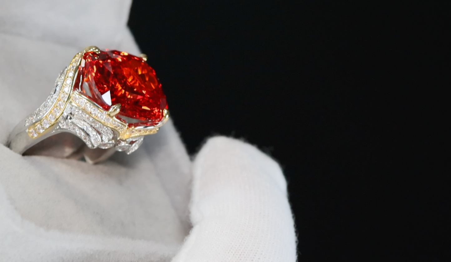 Womens Red Diamond Ring