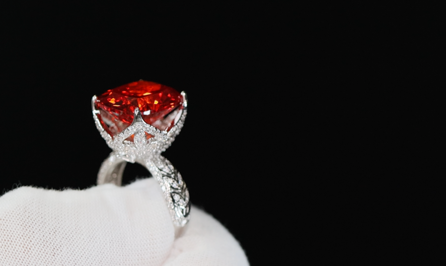 Womens Red diamond ring