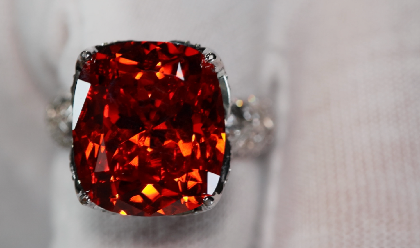 Womens Red diamond ring