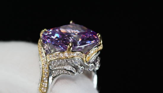 Mens  Purple Diamond Ring