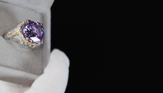 Purple Lab Grown Diamond Ring