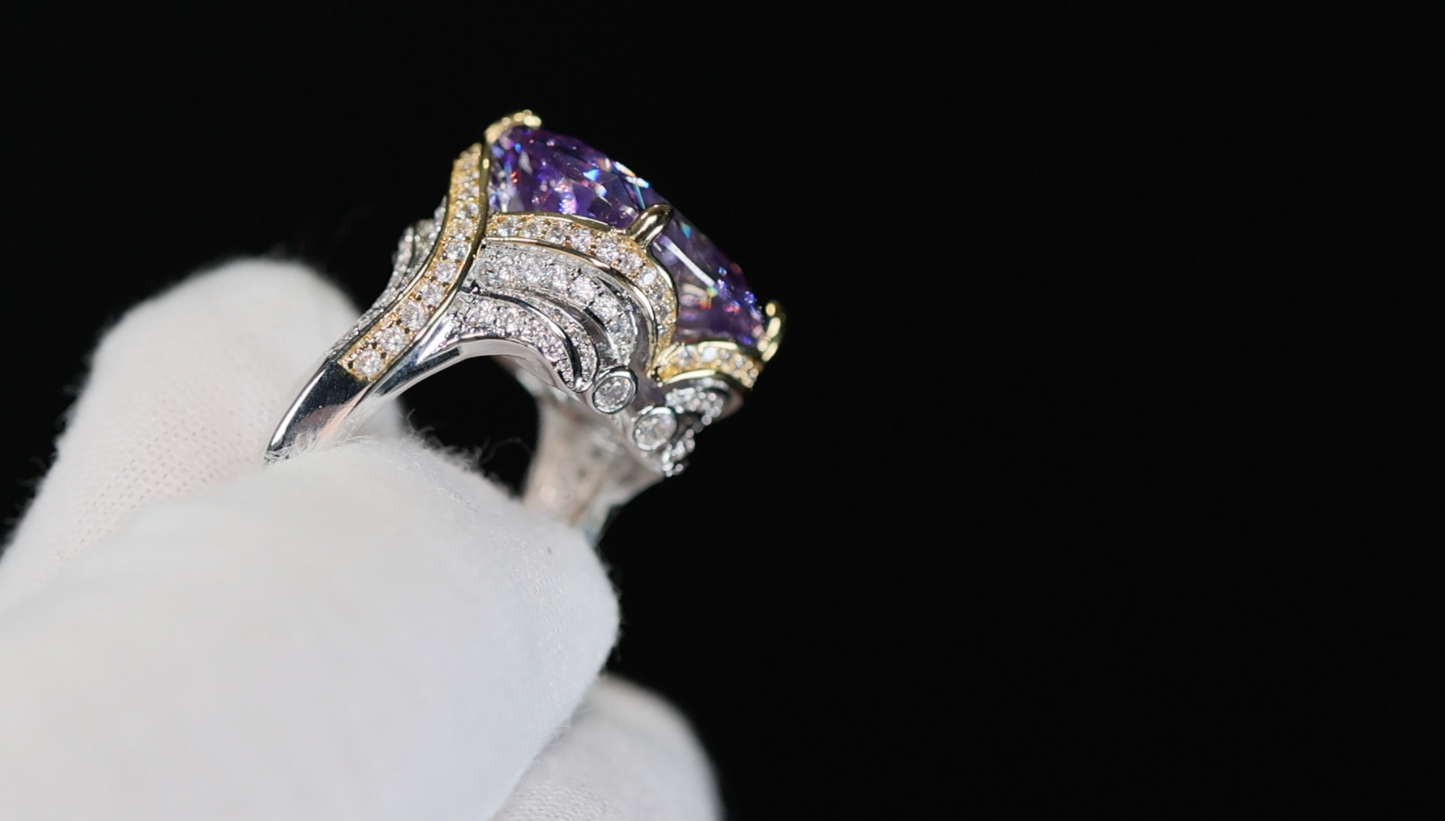 Purple Lab Diamond Ring