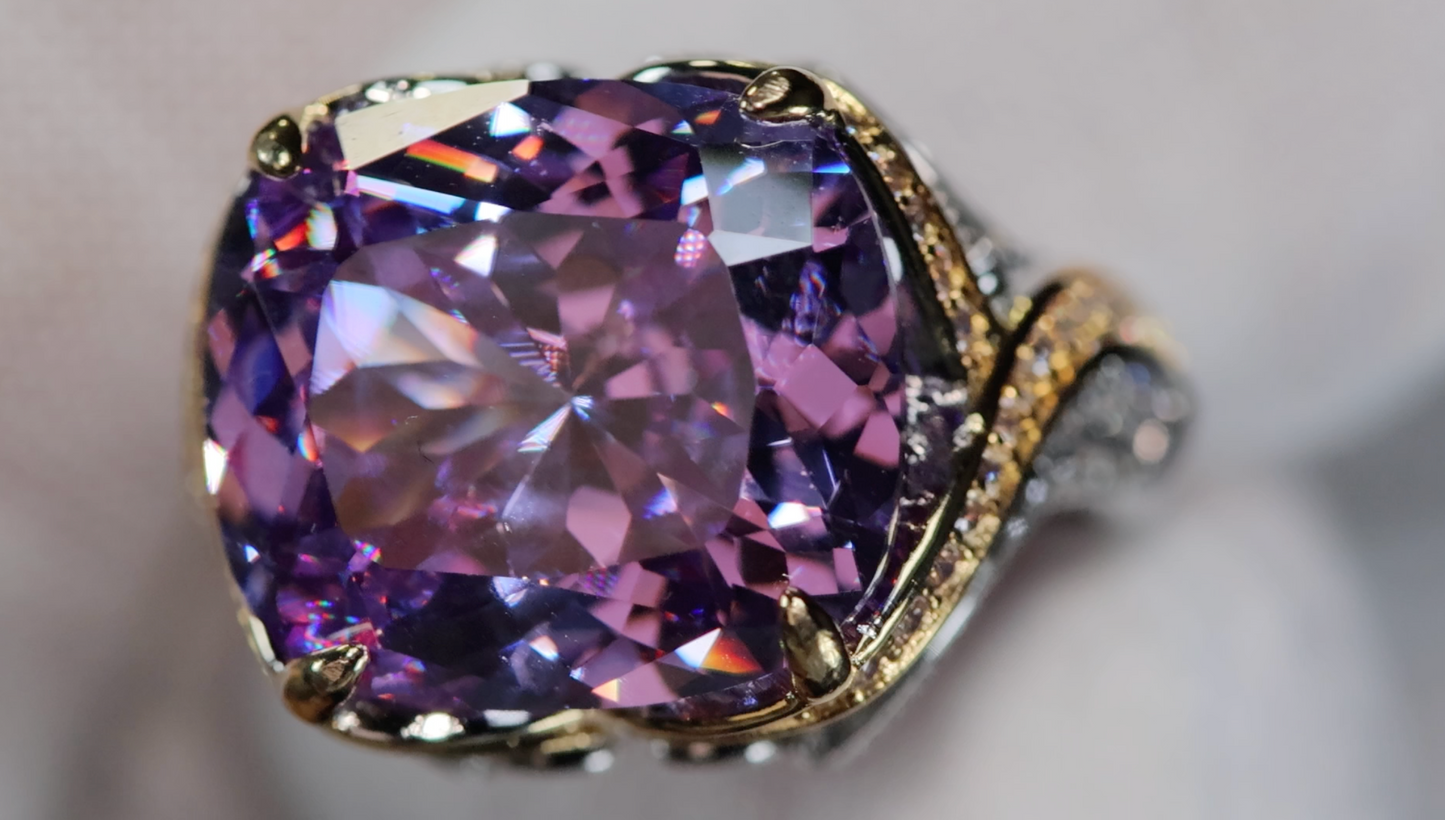 Purple Lab Diamond Ring