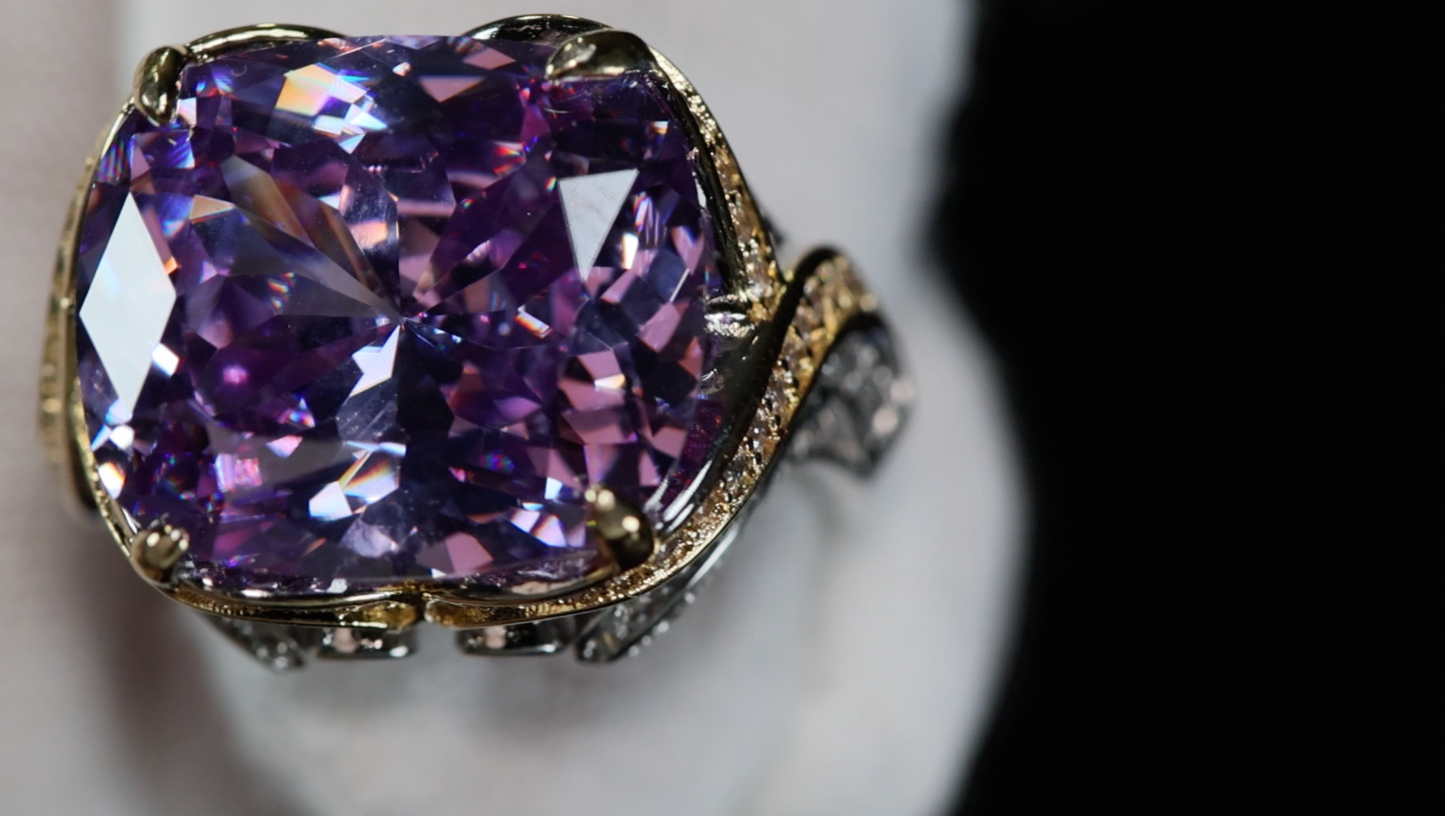 Big Purple Diamond Ring