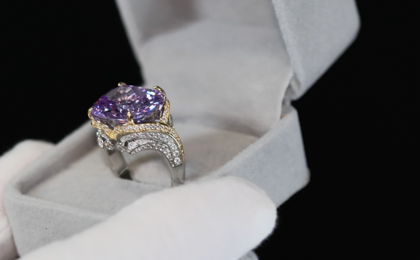 Mens Purple Diamond Ring