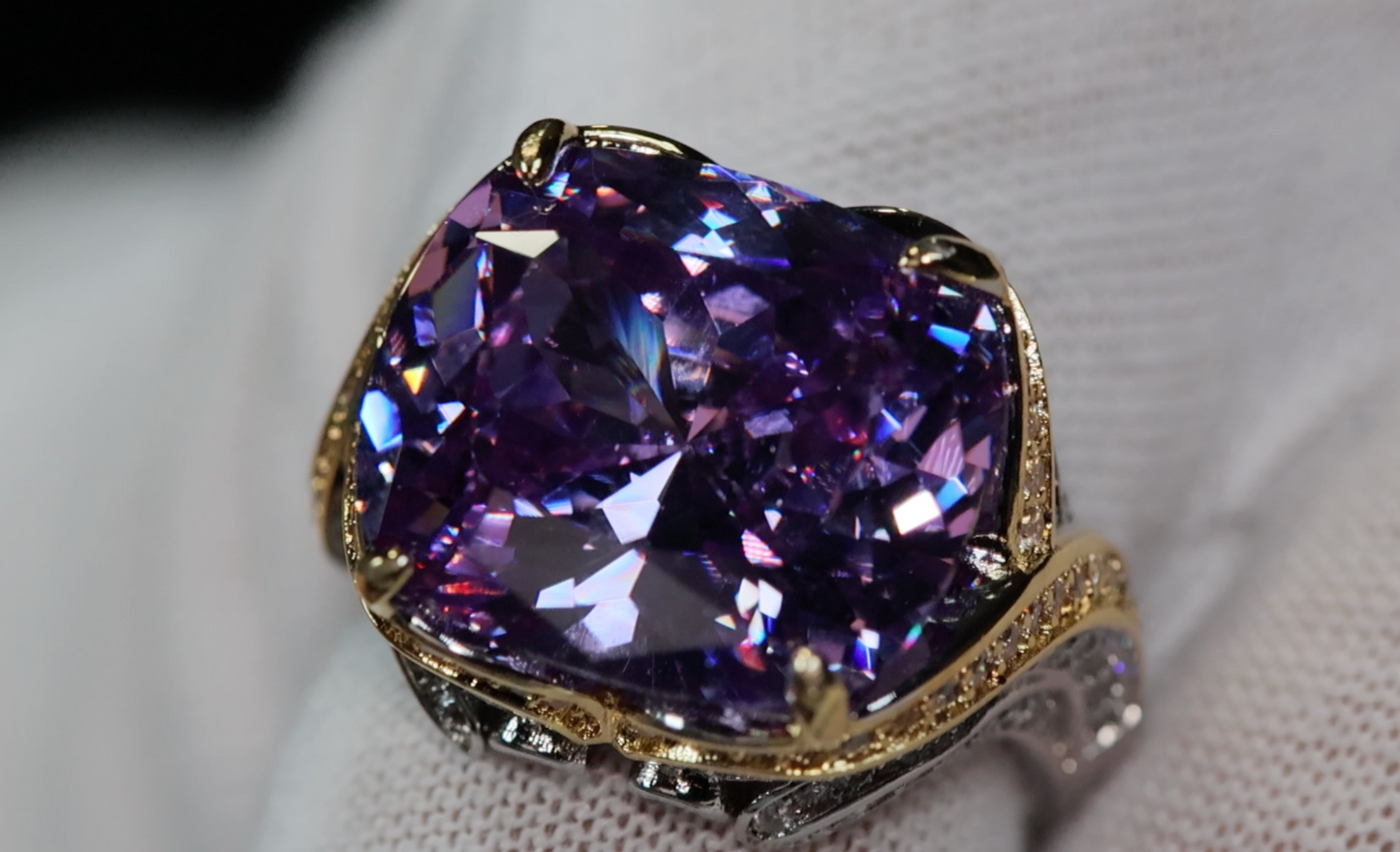 Purple Lab Grown Diamond Ring