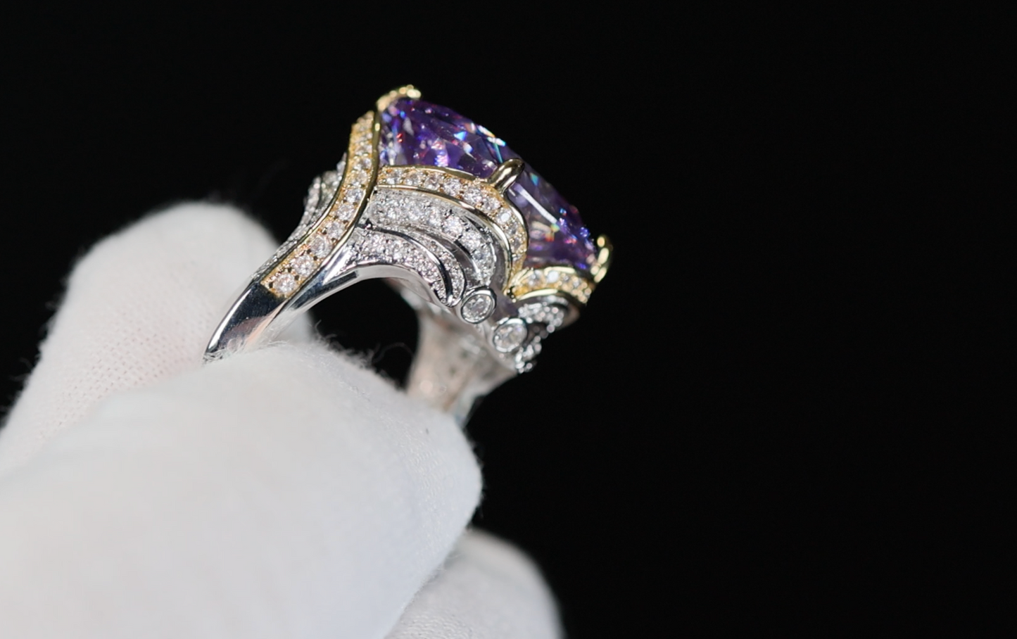 Purple Lab Diamond Ring