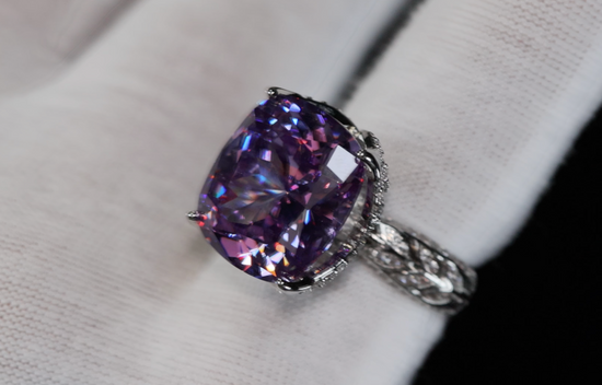 Womens Large Purple Diamond Ring | Womens Big Purple Diamond Ring