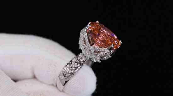 Womens Peach Diamond Ring