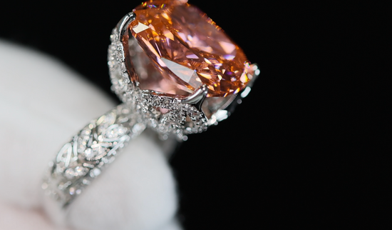 Womens Big Pink Diamond Ring