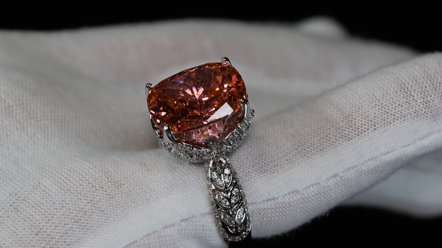 Womens Big Pink Diamond Ring