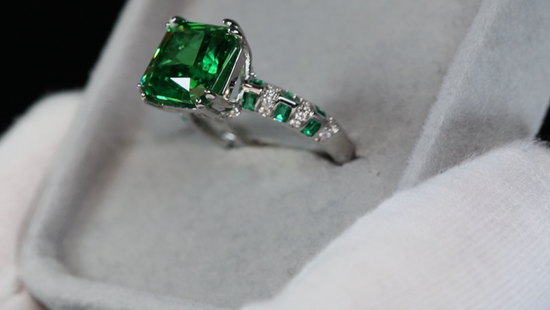 Womens Green Diamond Engagement Ring