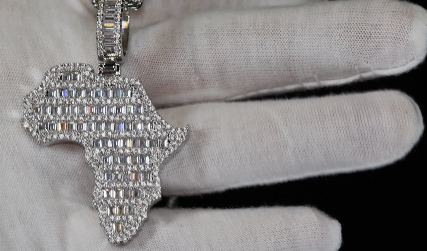 Baguette Diamond Africa Pendant