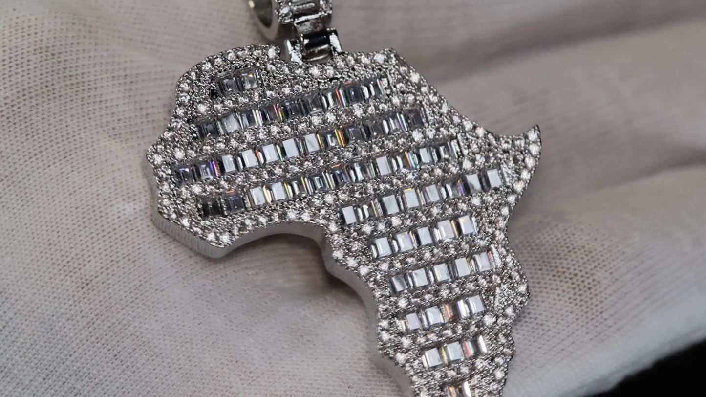 Baguette Diamond Africa Pendant