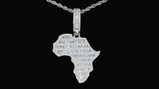 Baguette Diamond Africa Pendant