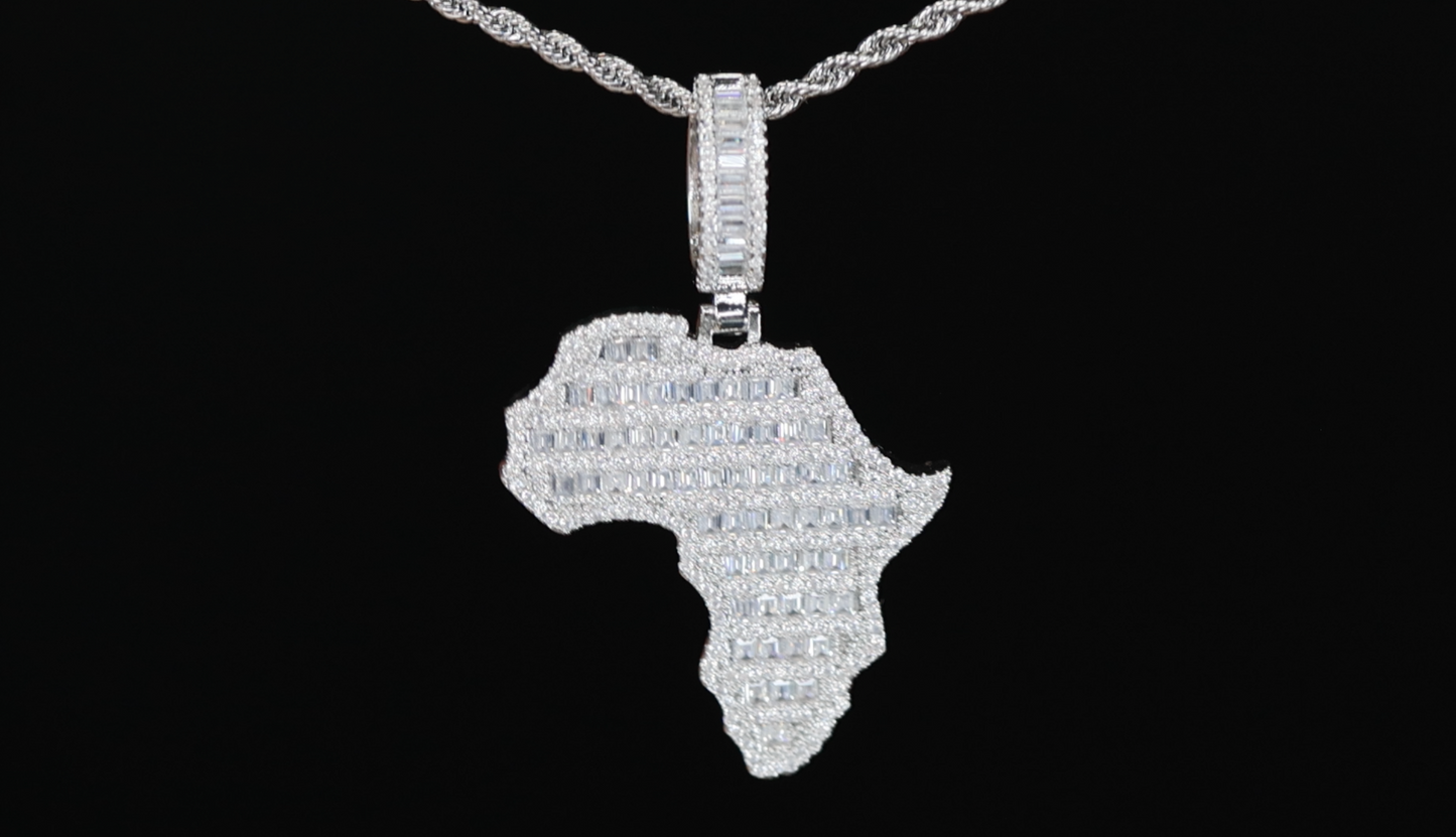 Baguette Diamond Africa Pendant