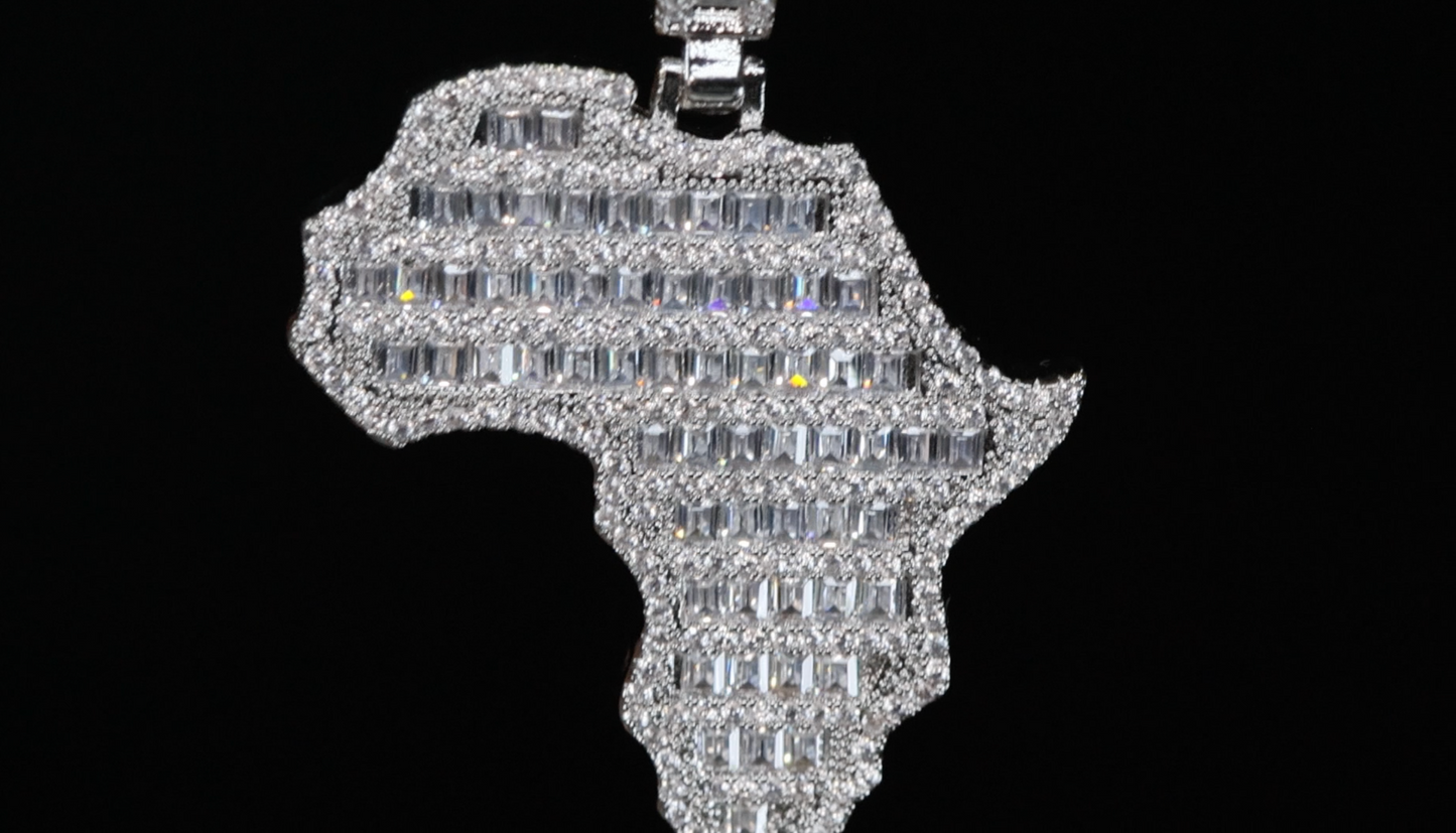 Baguette Diamond Africa Pendant