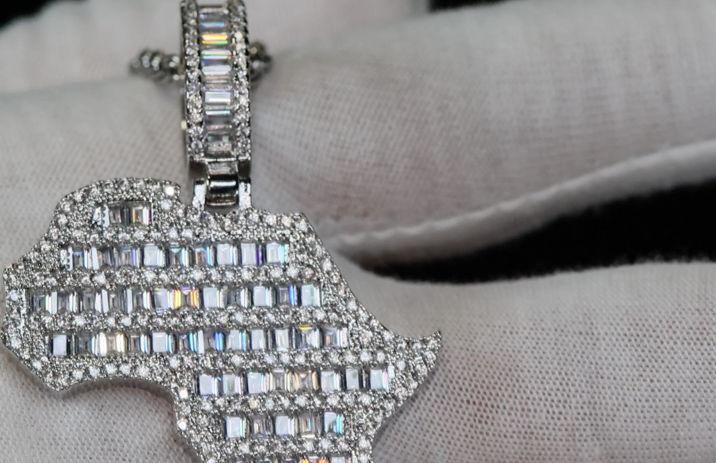 Baguette Diamond Africa Pendant