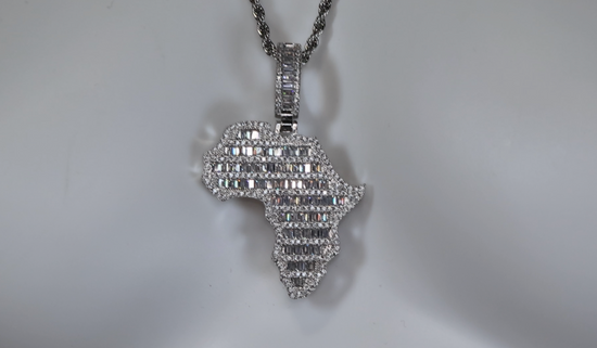 Baguette Diamond Africa Pendant