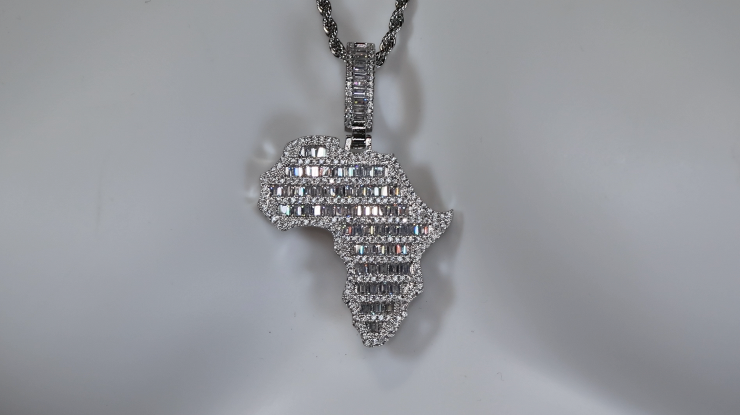 Baguette Diamond Africa Pendant