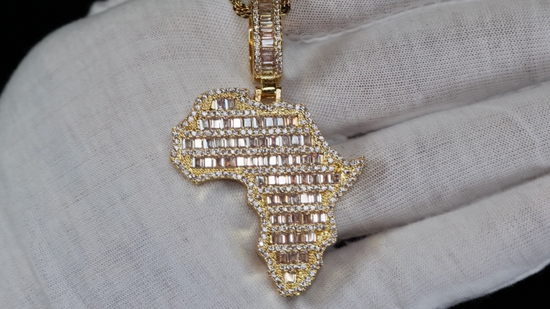 Baguette Diamond Africa Pendant