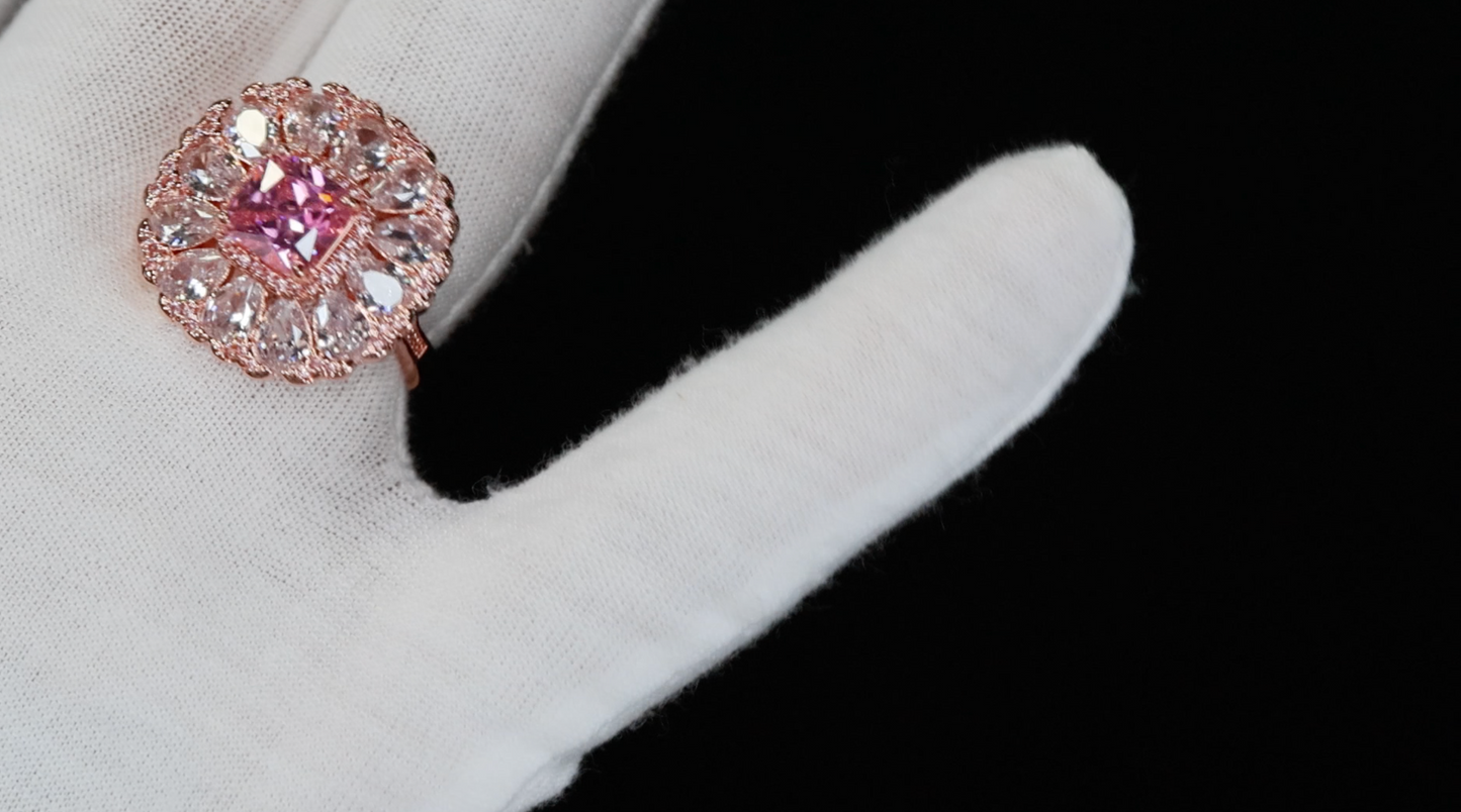 Rose Gold Pink Diamond Ring