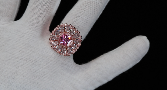 Rose Gold Pink Diamond Ring