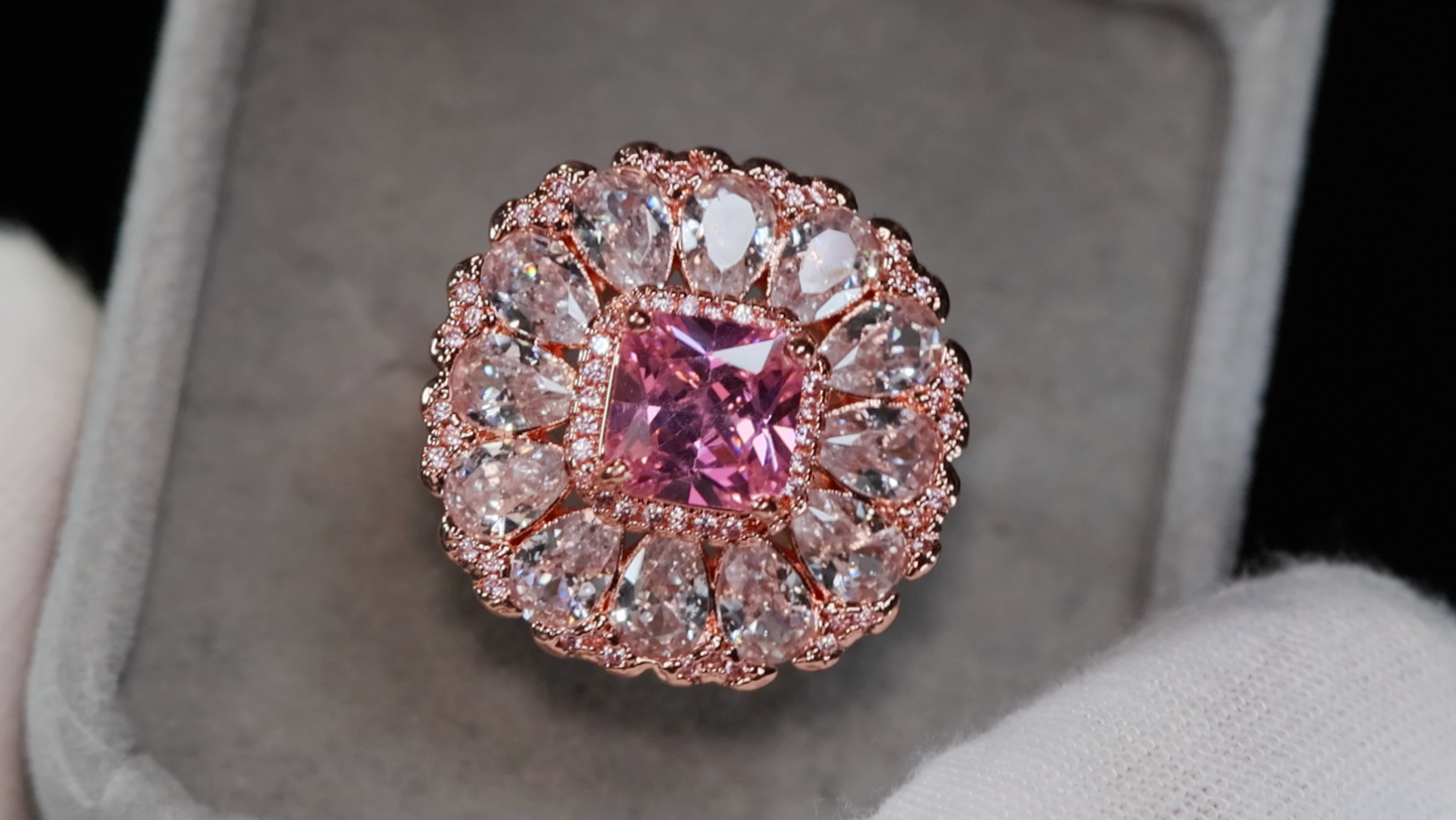 Rose Gold Pink Diamond Ring