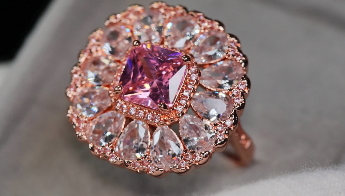 Rose Gold Pink Diamond Ring